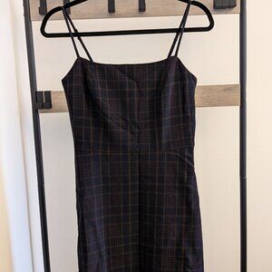 WILFRED Black and Brown Plaid Mini Dress